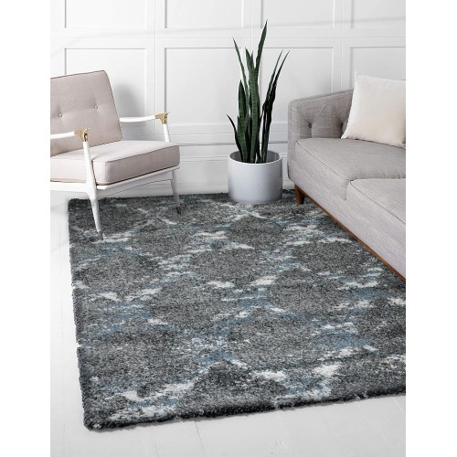 Χαλιά Shaggy Logan L0075-ANBL Ανθρακί-μπλε 160x230cm