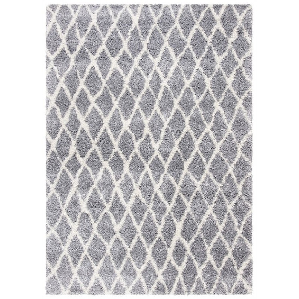 Χαλιά Shaggy Moroccan Berber 663GR Γκρι-ιβουάρ 150x210cm