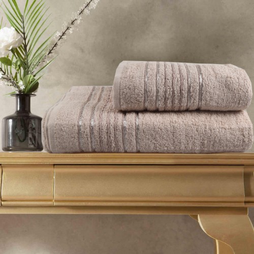 Σετ Πετσέτες Βαμβακερές 2τμχ Iris Μπεζ TW38-BG Σετ Πετσέτες Βαμβακερές 2τμχ Iris Μπεζ TW38-BG