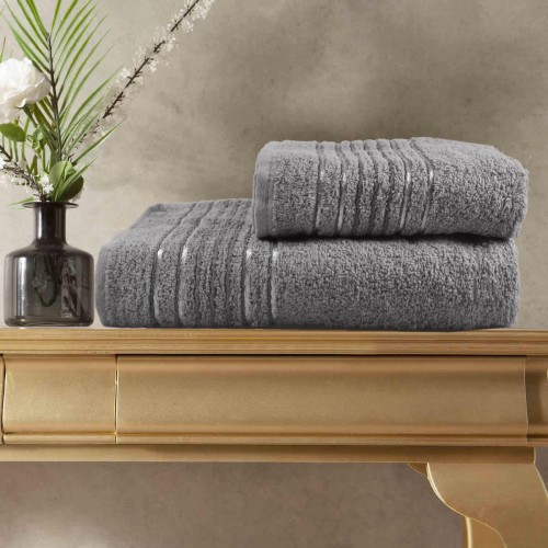 Σετ Πετσέτες Βαμβακερές 2τμχ Iris Γκρι TW38-GR Σετ Πετσέτες Βαμβακερές 2τμχ Iris Γκρι TW38-GR