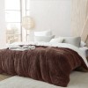 Διπλή Κουβέρτα Flannel Sherpa Προβατάκι Shaggy Long hair Καφέ (200X240) KFS222-BR