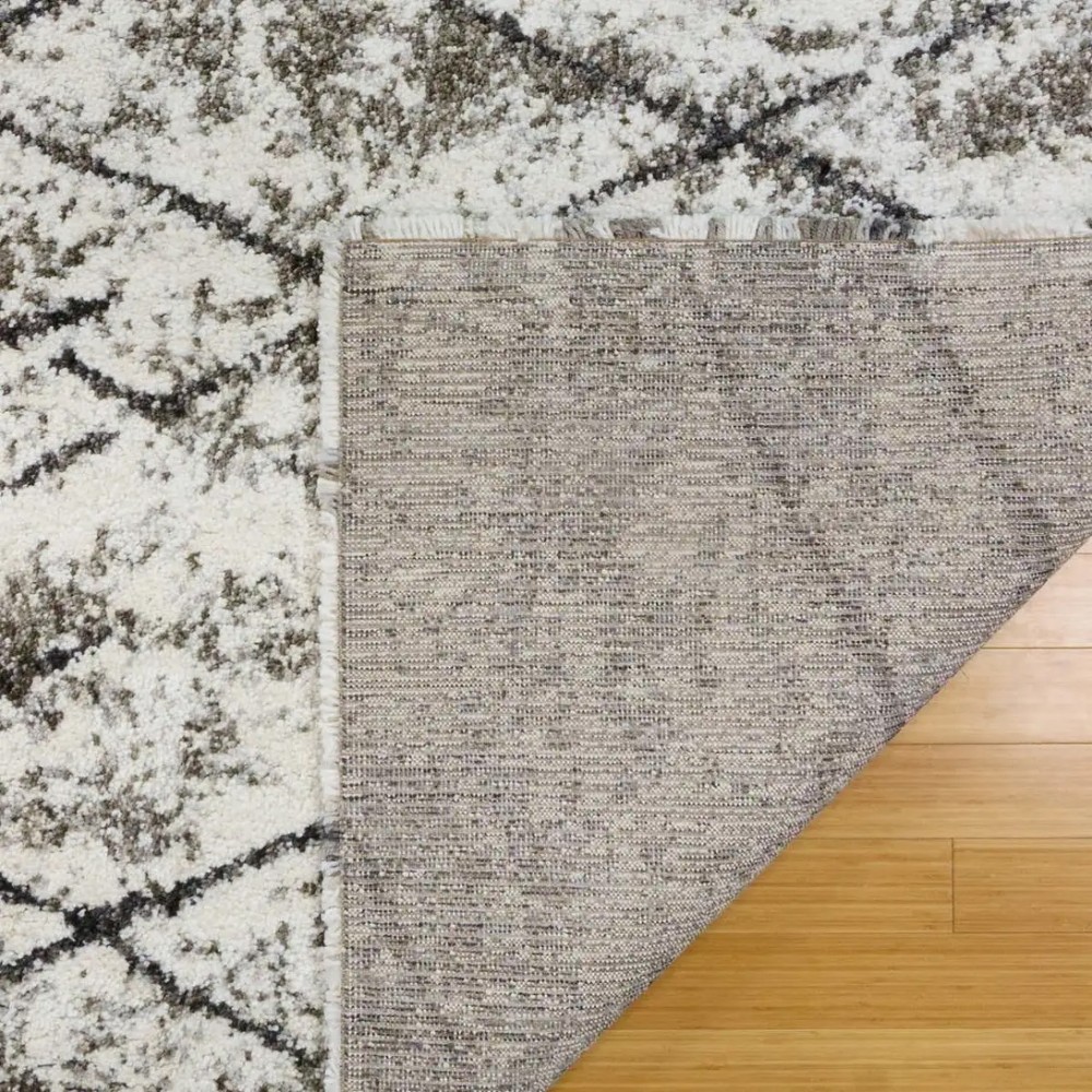 Χαλιά Shaggy Moroccan Thom Abstract TH114-GR Ιβουάρ-γκρι 160x220cm