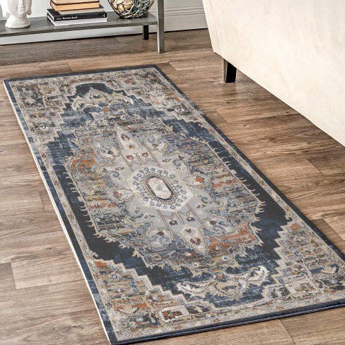 Χαλιά Σετ Κρεβατοκάμαρας Vintage Indris (1*66X200+2*66X150) IDR01-SET Μπλε-μπεζ