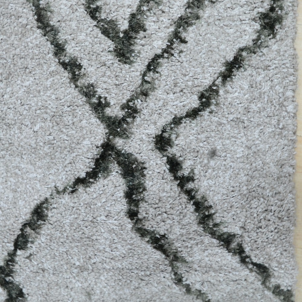 Χαλιά Shaggy Logan L0096D-GROL Γκρι-λαδί 160x230cm