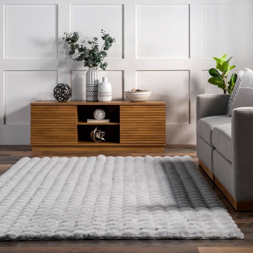 Γούνινο Χαλί Solid Design FUR3D-512GR Γκρι 200x270cm