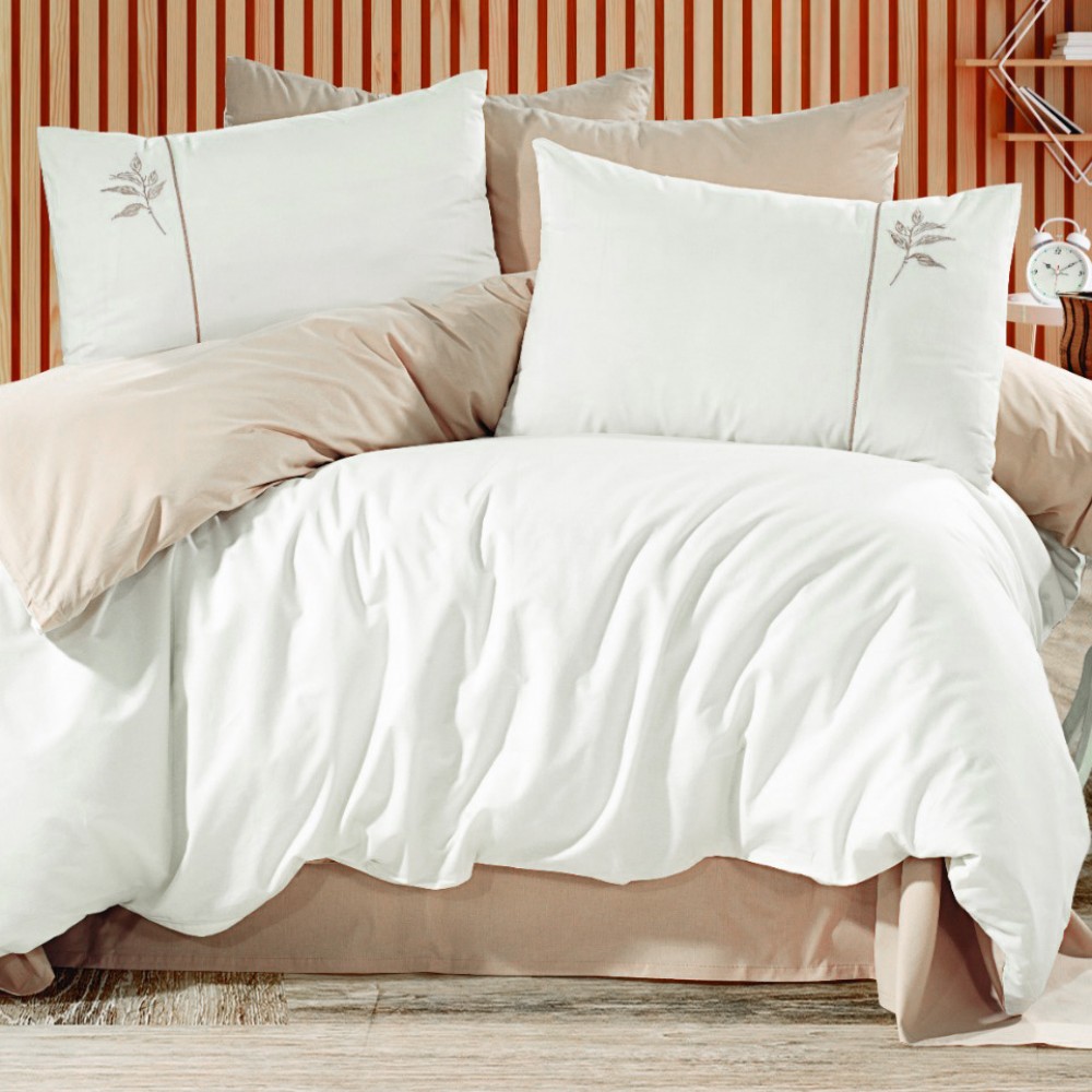 Σετ Διπλή Παπλωματοθήκη με κέντημα Dusanbe Μπεζ (200x220) (6τμχ) DUSANBE-BG Σετ Διπλή Παπλωματοθήκη με κέντημα Dusanbe Μπεζ (200x220) (6τμχ) DUSANBE-BG