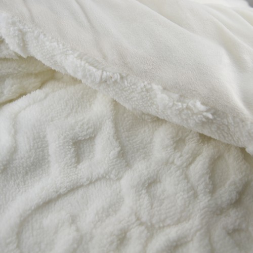 Υπέρδιπλο Σετ Κουβερτοπάπλωμα 3τμχ Διπλής όψης Jacquarta 220x240 SET414-IV Ιβουάρ