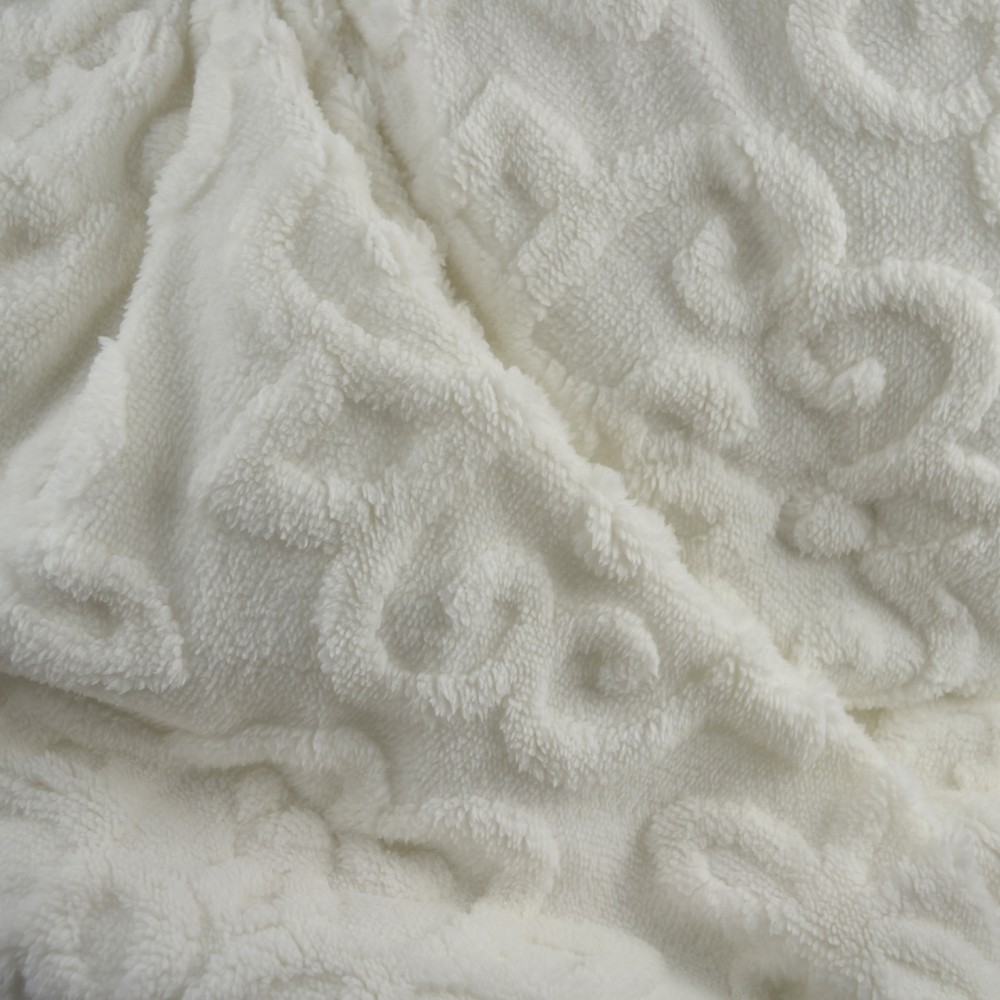 Υπέρδιπλο Σετ Κουβερτοπάπλωμα 3τμχ Διπλής όψης Jacquarta 220x240 SET414-IV Ιβουάρ