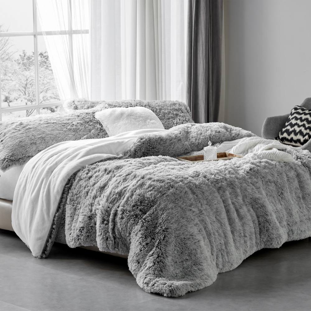 1 + 1  ΔΩΡΟ Διπλή Κουβέρτα Flannel Sherpa Προβατάκι Shaggy Ombre ιβουάρ-γκρι (200X240) KFS221-IVGR