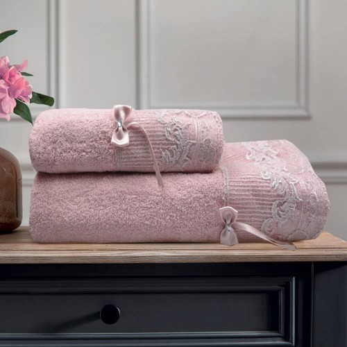 Σετ Πετσέτες Βαμβακερές 2τμχ Daisy TW62-PN Ροζ Σετ Πετσέτες Βαμβακερές 2τμχ Daisy TW62-PN Ροζ
