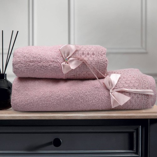 Σετ Πετσέτες Βαμβακερές 2τμχ Serena TW64-PN Ροζ Σετ Πετσέτες Βαμβακερές 2τμχ Serena TW64-PN Ροζ