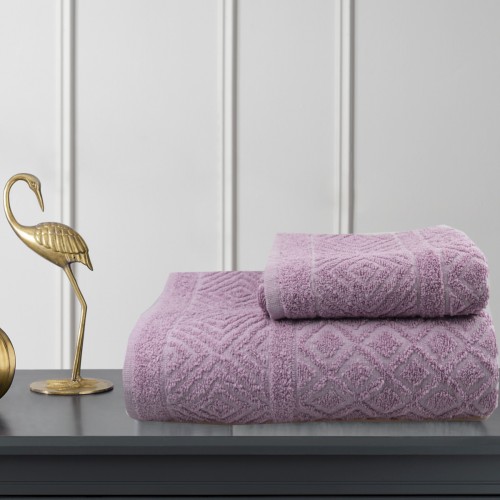 Σετ Πετσέτες Βαμβακερές 2τμχ Rhombus TW68-RA Σάπιο μήλο Σετ Πετσέτες Βαμβακερές 2τμχ Rhombus TW68-RA Σάπιο μήλο