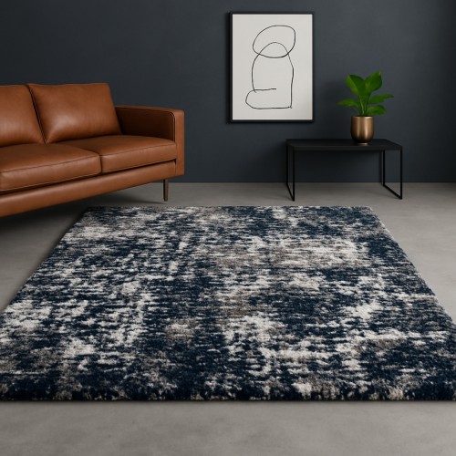 Χαλιά Shaggy Moroccan Thom Abstract TH-116BLIV Μπλε 240x300cm