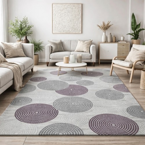 Χαλιά Delux 36725A-LILA 240X290cm Σάπιο μήλο με γκρι