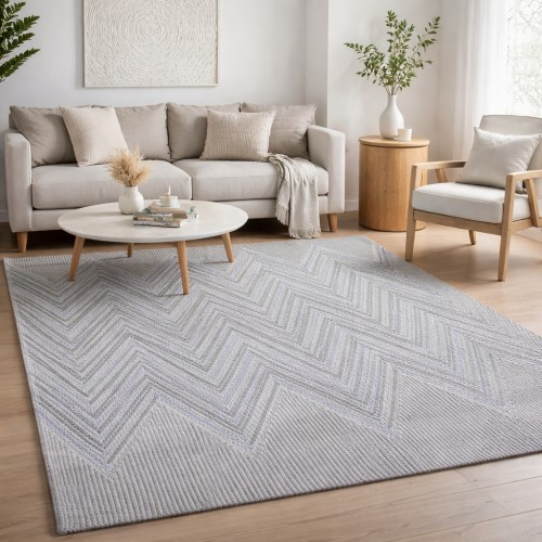 Χαλιά Delux 37484A-BLU 160X210cm Μπλε με γκρι