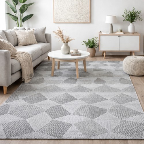 Χαλιά Delux 38924A-GR 160X210cm Γκρι