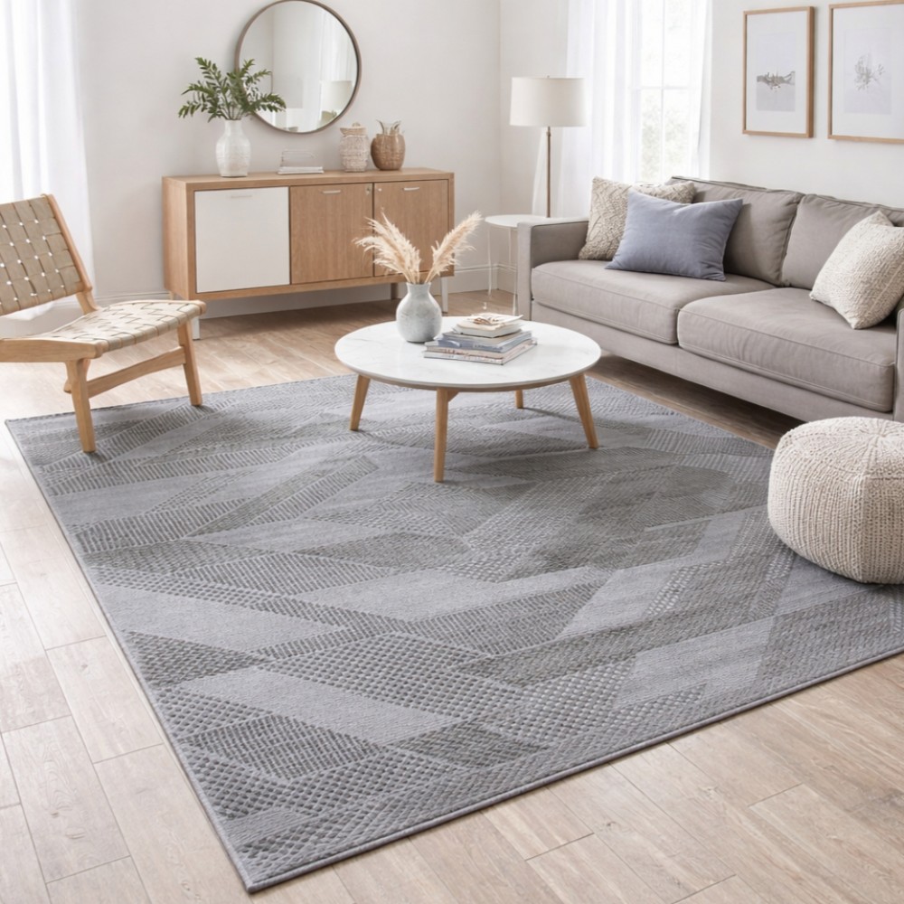 Χαλιά Delux 38929A-GR 200X270cm Γκρι 