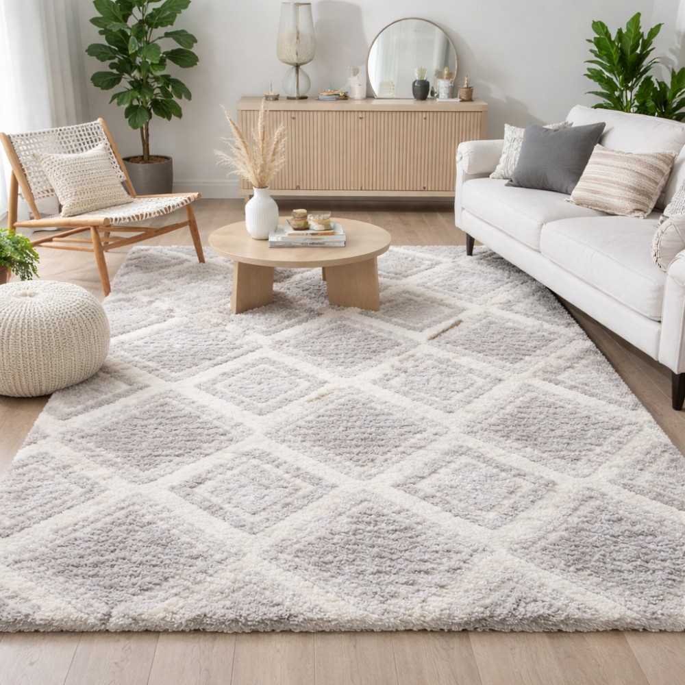 Χαλιά Shaggy Moroccan Reflex τύπου Φλοκάτη C715C-CRBG Κρεμ 200x270cm