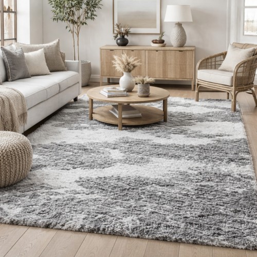 Χαλιά Shaggy Moroccan Reflex τύπου Φλοκάτη C716B-GR Γκρι 160x210cm