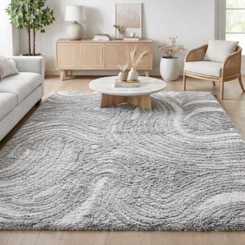 Χαλιά Shaggy Moroccan Reflex τύπου Φλοκάτη C717B-GR Γκρι 200x270cm