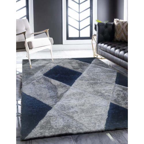 Χαλιά Shaggy 3D GR209-DGNB Γκρι-μπλε 160X220cm
