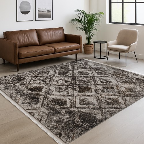 Χαλιά Κλασικά Heatset ανάγλυφα με κρόσσι Halic 160X210cm HL615-BR-160 Καφέ Χαλιά Κλασικά Heatset ανάγλυφα με κρόσσι Halic 160X210cm HL615-BR-160 Καφέ