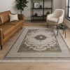 Χαλιά Κλασικά Heatset ανάγλυφα με κρόσσι Halic 200X270cm HL621-BGBR-200 Μπέζ-Καφέ