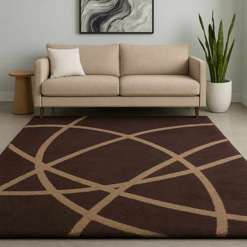 Χαλιά Shaggy Moroccan Curve MOR580BR Καφέ 240x340cm