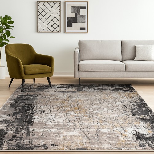 Χαλιά Springs SPG02 160X210cm Ιβουάρ-γκρι σκούρο -LUX