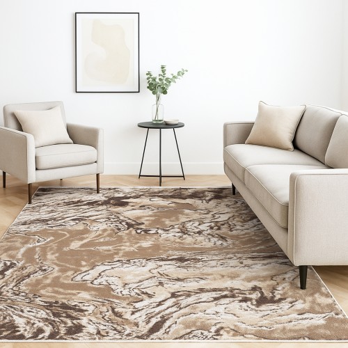 Χαλιά Springs SPG10 240X290cm Καφέ (D.Caramel Beige-D.Beige) -LUX
