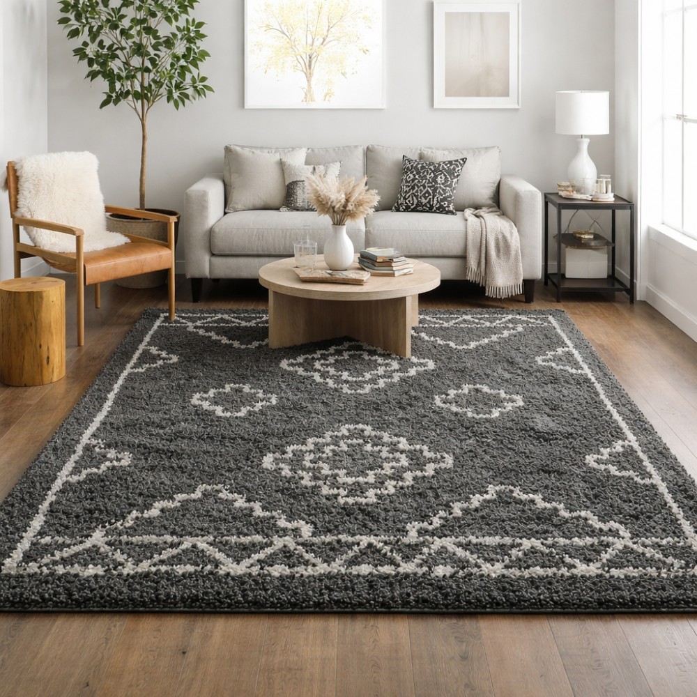 Χαλιά Shaggy Moroccan Taz TZS2308-GR Γκρι 240x305cm