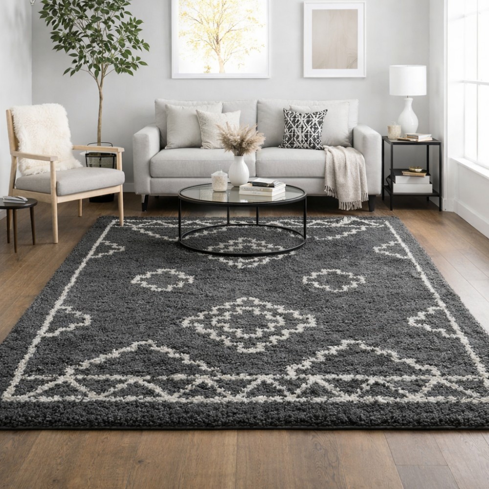 Χαλιά Shaggy Moroccan Taz TZS2308-GR Γκρι 240x305cm