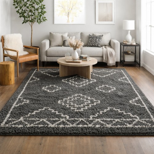 Χαλιά Shaggy Moroccan Taz TZS2308-GR Γκρι 240x305cm