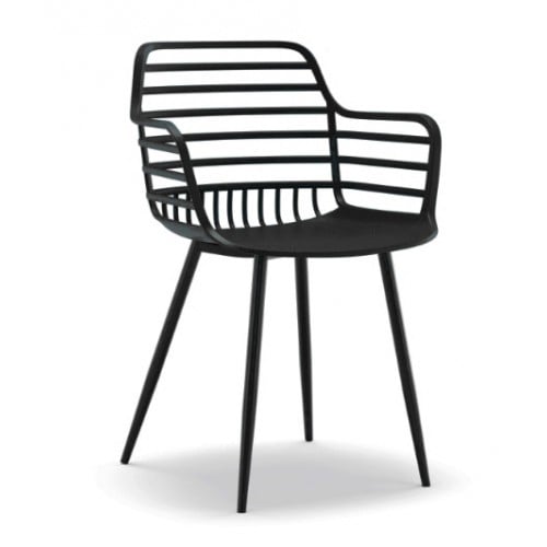Πολυθρόνα Πολυπροπυλένιου Candy CH534-BLC Μαύρο 52x56.5x81.5cm -005B