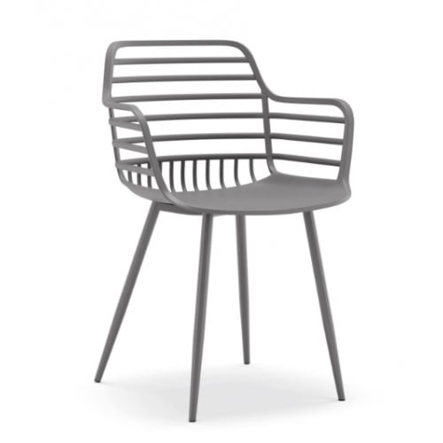 Πολυθρόνα Πολυπροπυλένιου Candy CH534-GR Γκρι 52x56.5x81.5cm -005B