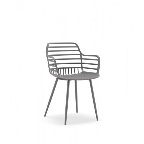 Πολυθρόνα Πολυπροπυλένιου Candy CH534-GR Γκρι 52x56.5x81.5cm -005B