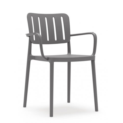 Πολυθρόνα Πολυπροπυλένιου Tiana CH535-GR Γκρί 55.5x57x81cm -002F