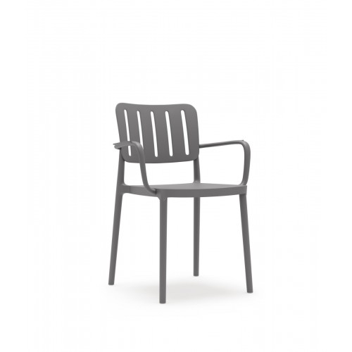 Πολυθρόνα Πολυπροπυλένιου Tiana CH535-GR Γκρί 55.5x57x81cm -002F