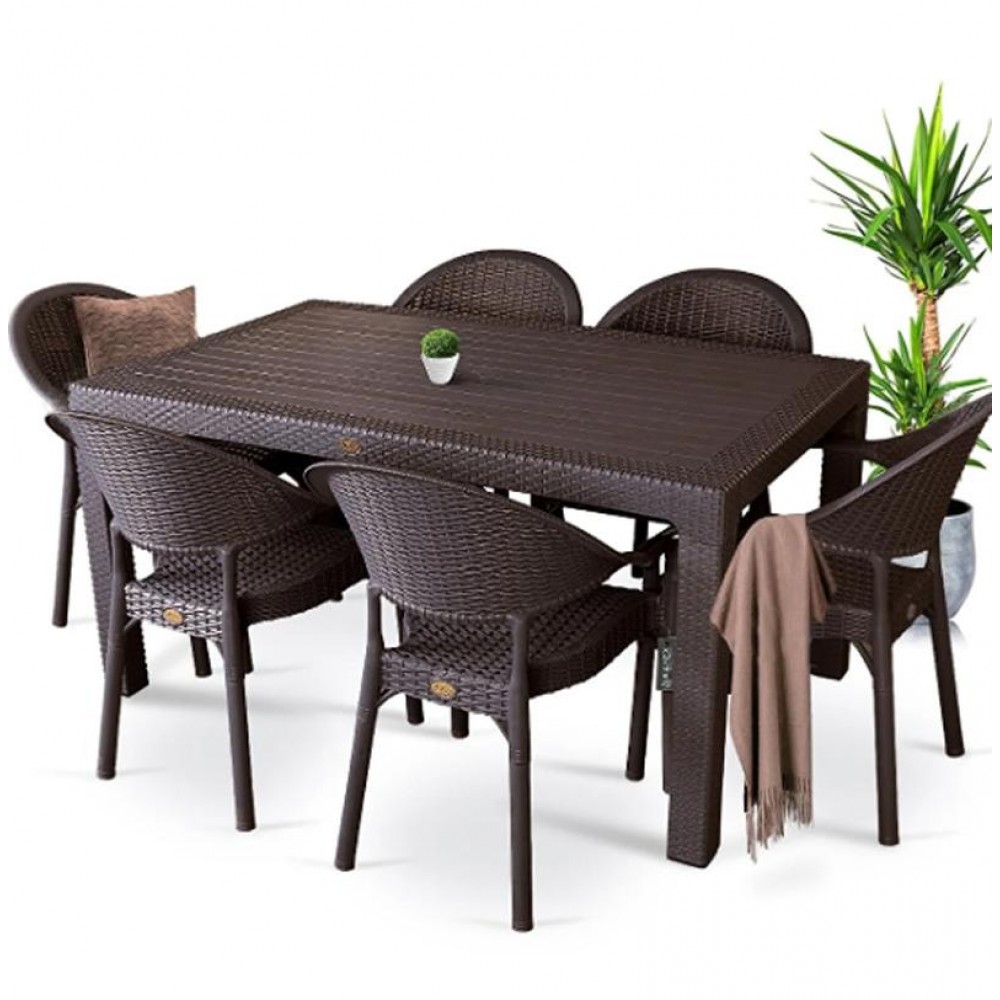 Σετ (7τμχ) Τραπεζαρία Κήπου και Βεράντας Pacific Rattan (150x90x75) GRD538-150-7-BR Κάφε Σετ (7τμχ) Τραπεζαρία Κήπου και Βεράντας Pacific Rattan (150x90x75) GRD538-150-7-BR Κάφε