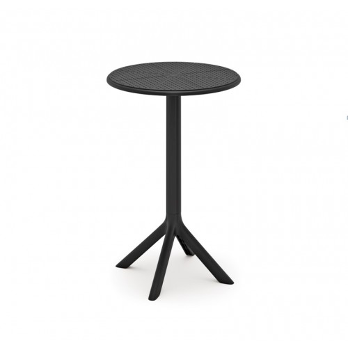 Τραπέζι Στρογγυλό Πολυπροπυλένιο 60×60×105cm TB018-105-BLC Μαύρο