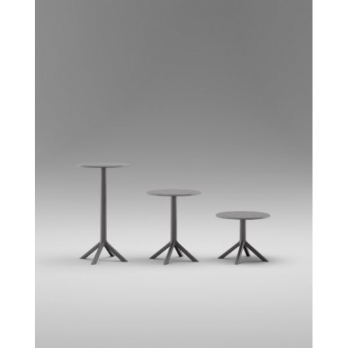 Τραπέζι Στρογγυλό Πολυπροπυλένιο 60×60×105cm TB018-105-BLC Μαύρο