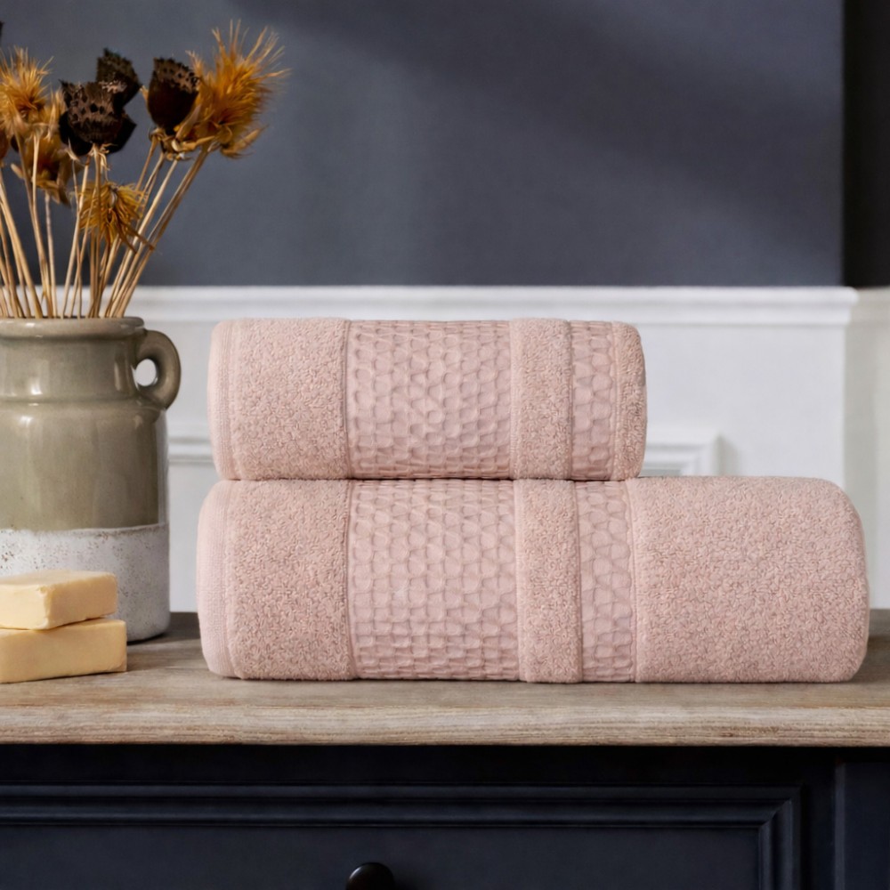 Σετ Πετσέτες Βαμβακερές 2τμχ Santo Πούδρα TW97-PN