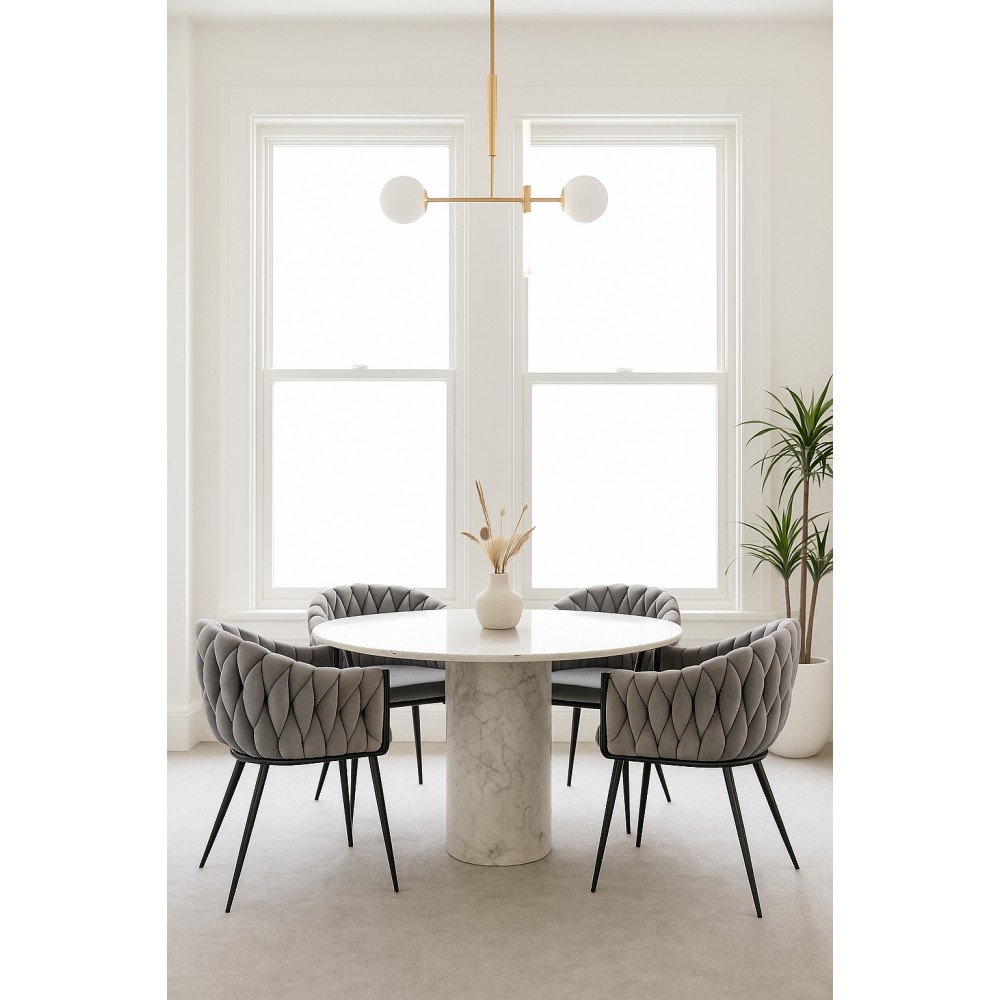 Velvet Armchair Melbourne VLT01-GREY-B Grey with Black Legs 50x62x83cm