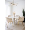 Velvet Armchair Sydney  VLT01-WH-G White with gold legs 50x62x83cm 