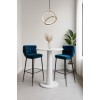 Modern Bar Stool with Velvet Upholstery Moritz VLT04-BLUE Blue with Black Legs 55x58x79 cm