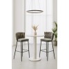 Modern Bar Stool with Velvet Upholstery Moritz VLT04-GREY Grey with Black Legs 55x58x79cm
