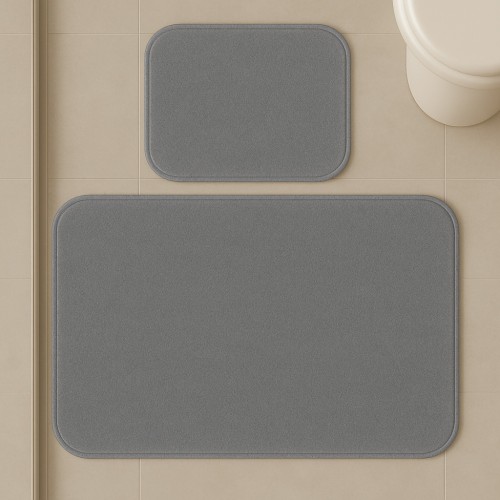 Σετ Πατάκι Μπάνιου Armada 2τμχ Γκρι BM-03-GR