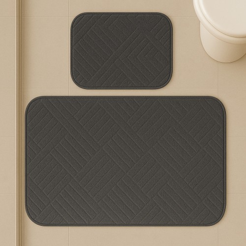 Σετ Πατάκι Μπάνιου Armada 2τμχ Ανθρακί BM-04-ANT