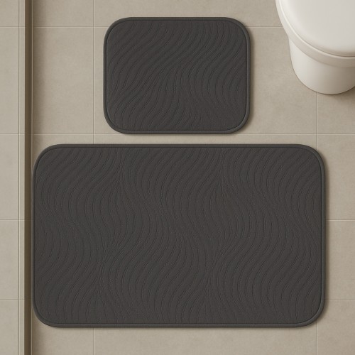 Σετ Πατάκι Μπάνιου Armada 2τμχ Ανθρακί BM-05-ANT