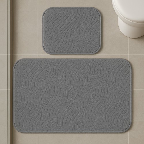 Σετ Πατάκι Μπάνιου Armada 2τμχ Γκρι BM-05-GR